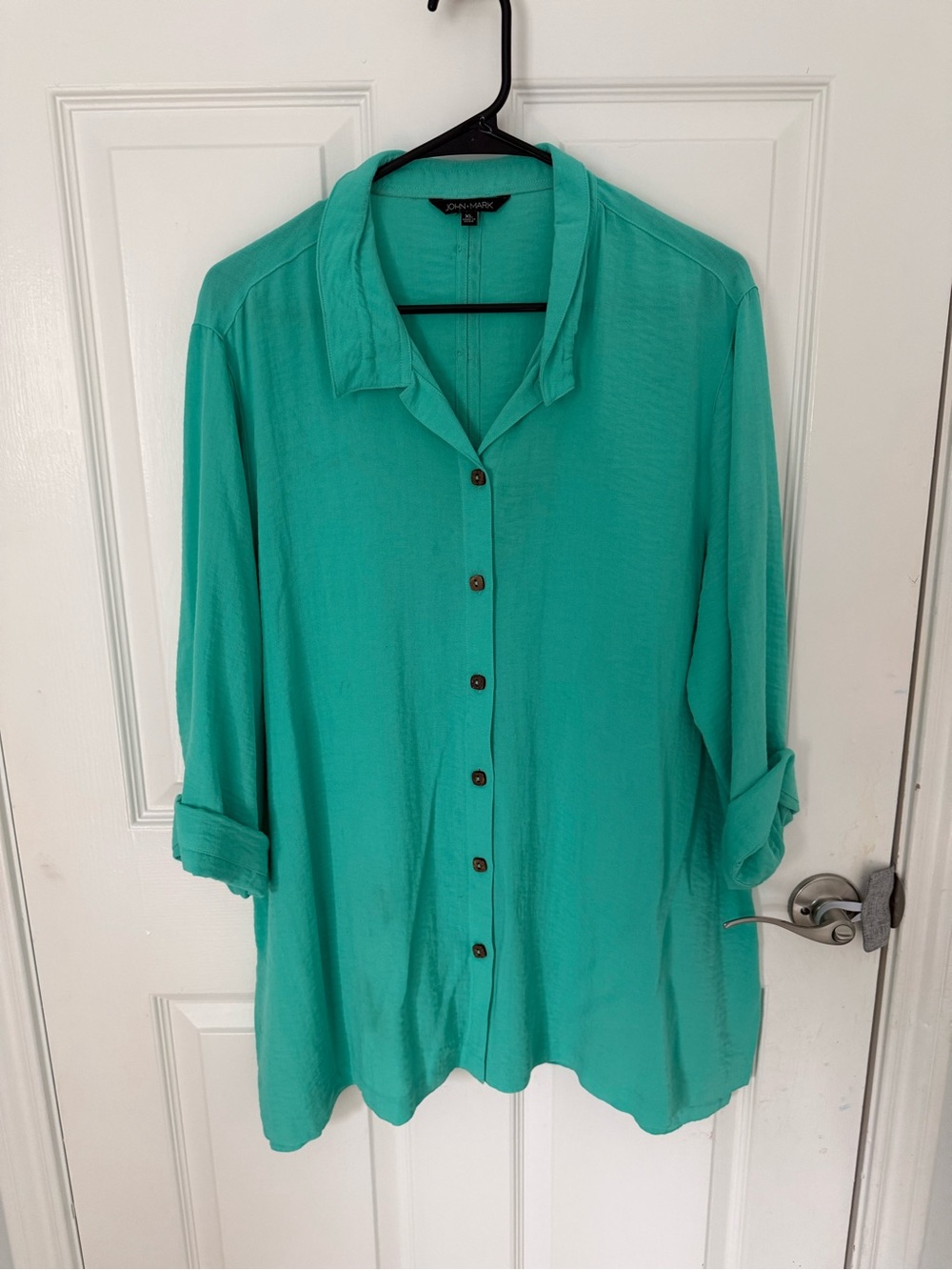 John Mark Turquoise Button-Down Shirt XL